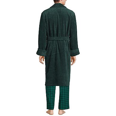 Big & Tall Lands' End Calf-Length Turkish Terry Robe