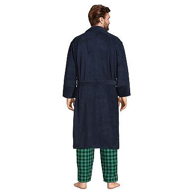 Big & Tall Lands' End Calf-Length Turkish Terry Robe