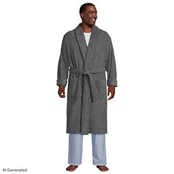 Big & Tall Lands' End Calf-Length Turkish Terry Robe
