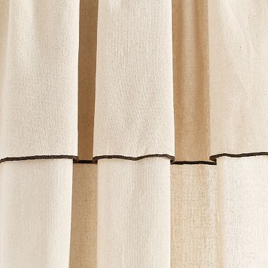 Lush Decor 2-Piece Modern Embroidered Edge Attached Valance Window Curtain Panel Set