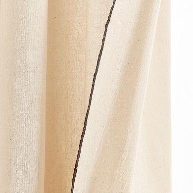 Lush Decor 2-Piece Modern Embroidered Edge Attached Valance Window Curtain Panel Set