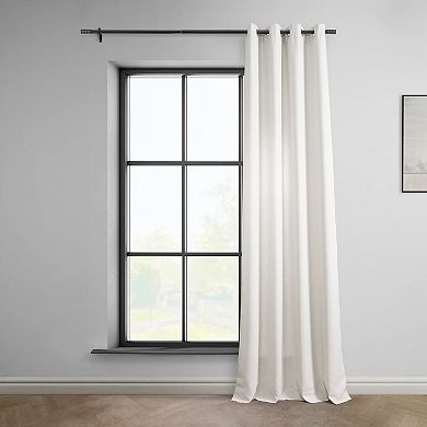 EFF Italian Faux Linen Room Darkening Grommet Window Curtain Panel