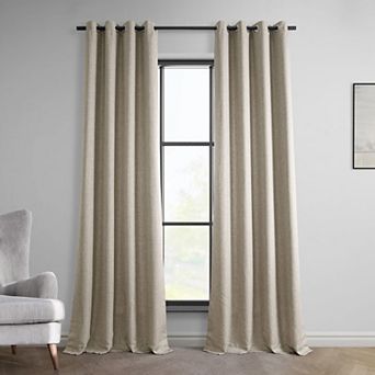 EFF Italian Faux Linen Room Darkening Grommet Window Curtain Panel