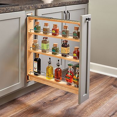 Rev-a-shelf 6" Pullout Shelf Organizer Rack For Cabinet Base Filler, 438-bc-6c