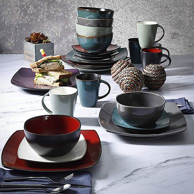 Gibson Elite Soho Lounge Square 16pc Dinnerware Set