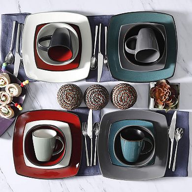 Gibson Elite Soho Lounge Square 16pc Dinnerware Set