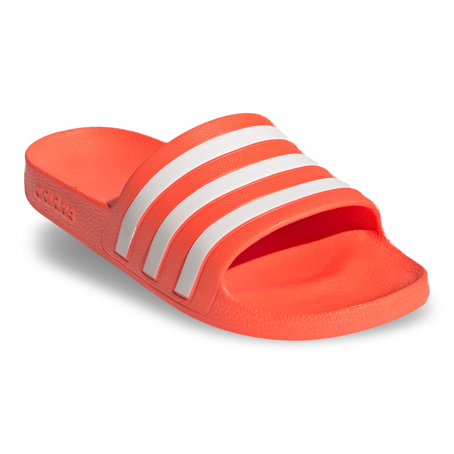 red adidas adilette slides women's