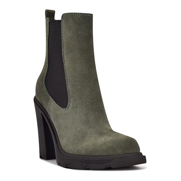 Nine West Ream Women's Suede Chelsea Boots - Dark Green Suede (10)