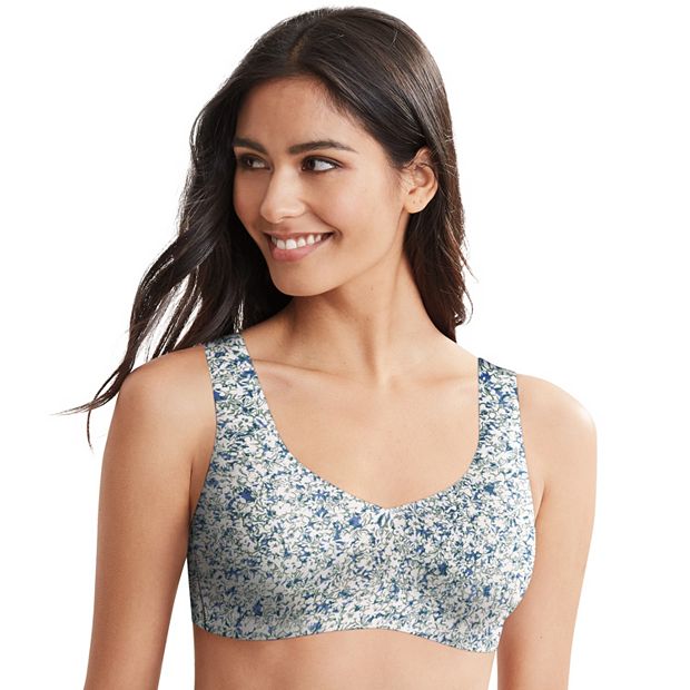 Hanes Ultimate Ultra Light Comfort Wireless Bralette With Cool Comfort  Dhhu39 In Milky Way Blue