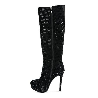 London Rag Nebula Diamante Women's Knee-High Boots