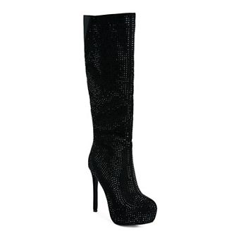 London Rag Nebula Diamante Women's Knee-High Boots
