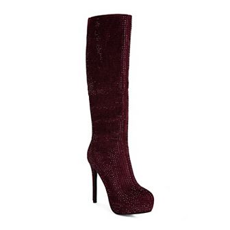 London Rag Nebula Diamante Women's Knee-High Boots