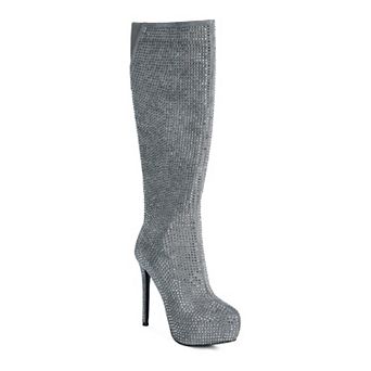 London Rag Nebula Diamante Women's Knee-High Boots