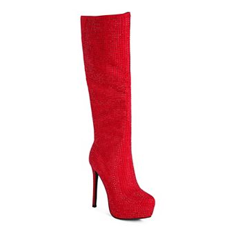 London Rag Nebula Diamante Women's Knee-High Boots