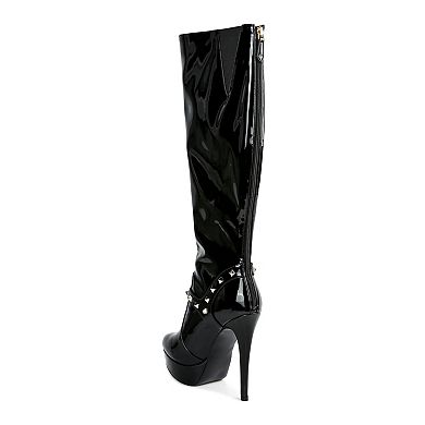 London Rag patent Stiletto Women's Knee-High Boots