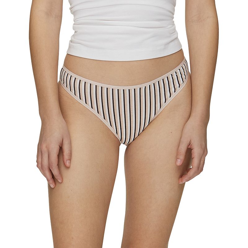Womens Calvin Klein Form Thong Panty QD3643, Size: XS, Beig/Green