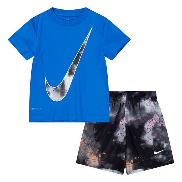 Toddler Boys Nike DriFIT Tie Dye Graphic Tee & Mesh Shorts Set