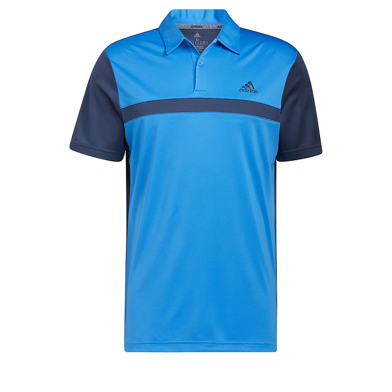 Mens adidas Regular-Fit Colorblock Golf Polo, Size: Small, Brt Blue