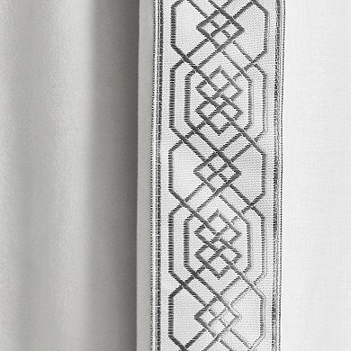 Lush Decor Luxury Vintage Velvet & Sheer with Border Pom-Pom Trim Window Curtain Panel