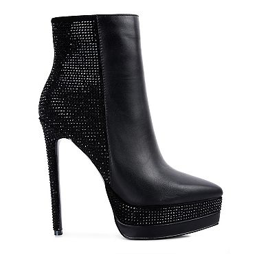London Rag Encanto Diamante Women's Heeled Ankle Boots