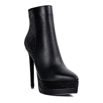 London Rag Encanto Diamante Women's Heeled Ankle Boots