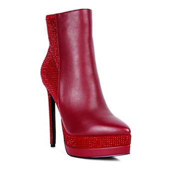London Rag Encanto Diamante Women's Heeled Ankle Boots