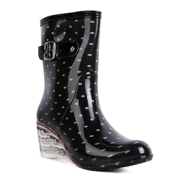 Black wedge 2024 rain boots