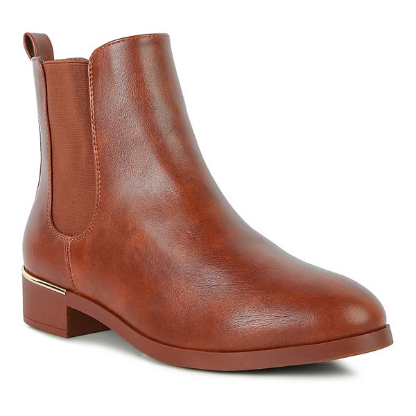 Leather look chelsea outlet boots