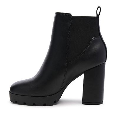 London Rag Bolt Women's Block Heeled Chelsea Boots