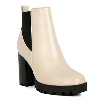 London Rag Bolt Women's Block Heeled Chelsea Boots