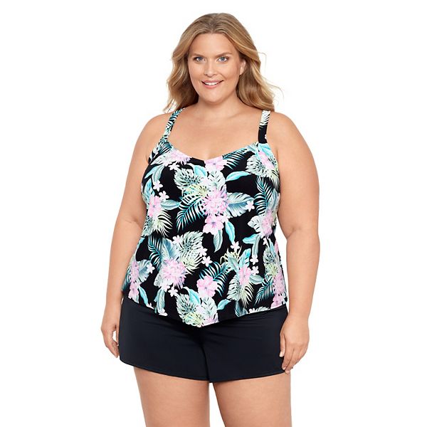 Kohls plus size tankini on sale tops