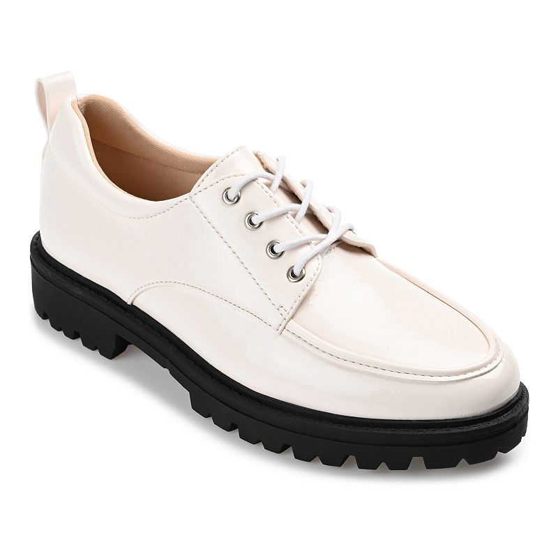 Journee Women's Tru Comfort Foam Zina Oxford Shoes, Size: 9.5 Wide, Ivory