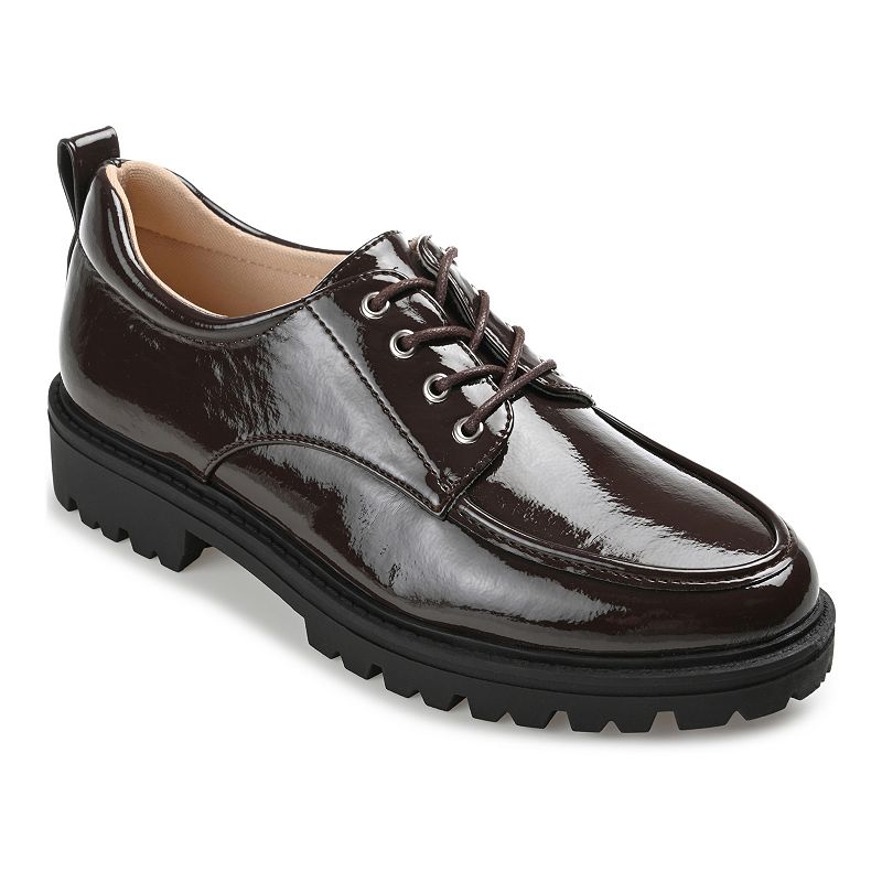Journee Women's Tru Comfort Foam Zina Oxford Shoes, Size: 5.5 Wide, Brown