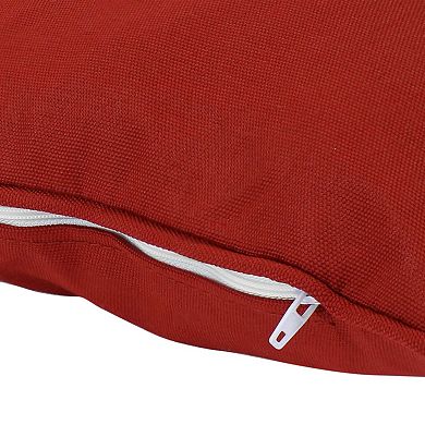 Sunnydaze Indoor/Outdoor Square Olefin Throw Pillow - 16 in - Red