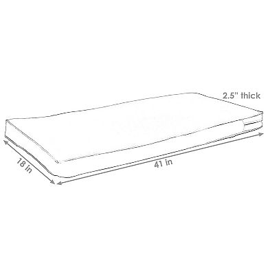 Sunnydaze Indoor/Outdoor Olefin Bench Cushion - 41 in x 18 in - Blue