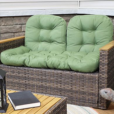 Sunnydaze Indoor/Outdoor Olefin 3-Piece Tufted Settee Cushion Set - Green