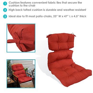 Sunnydaze Tufted High-back Patio Dining Chair Cushion