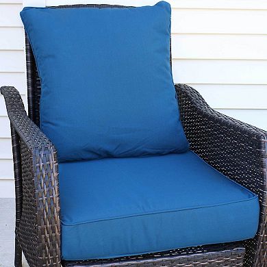 Sunnydaze Indoor/Outdoor Polyester Back and Seat Cushions - Blue