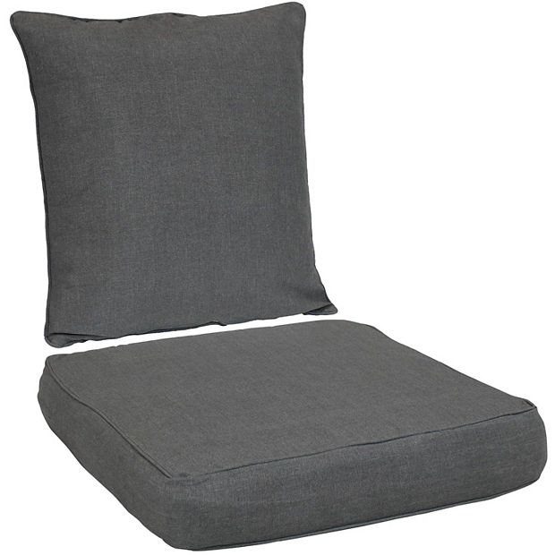 Sunnydaze Indoor Outdoor Polyester Back and Seat Cushions Gray