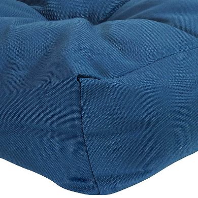 Sunnydaze Outdoor Square Olefin Tufted Seat Cushions - Blue - Set of 2