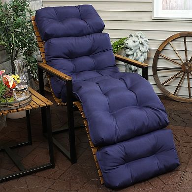 Sunnydaze Indoor/Outdoor Olefin Tufted Chaise Lounge Chair Cushions - Blue