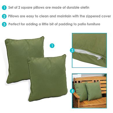 Sunnydaze Set Of 2 16" Square Decorative Throw Pillows