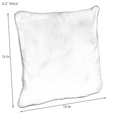 Sunnydaze Indoor/Outdoor Square Olefin Throw Pillow - 16 in
