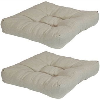 Sunnydaze Outdoor Square Olefin Tufted Seat Cushions - Set of 2