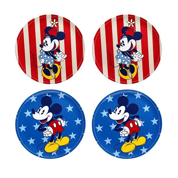 Disney Mickey Mouse Holiday Stoneware Salad Plates - Set of 4