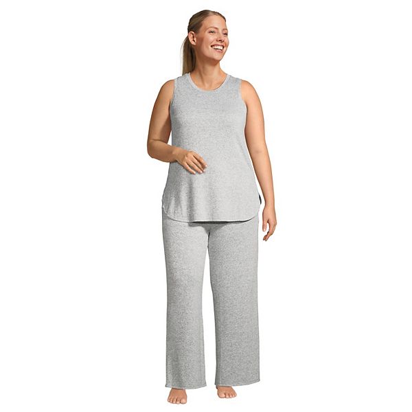 Plus Size Lands' End 3piece Cozy Pajama Tank, Pajama Pants & Robe