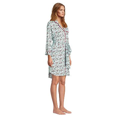 Women's Lands' End Long Sleeve Flannel Sleep Shirt Dress