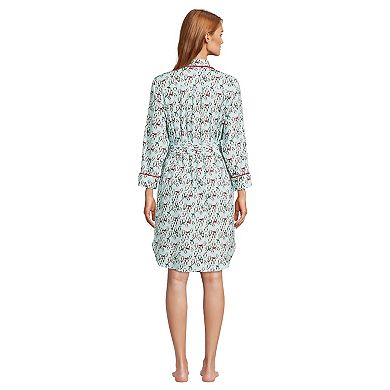 Women's Lands' End Long Sleeve Flannel Sleep Shirt Dress