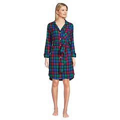 Womens Flannel Nightgown 100% Cotton Flannel Red Plaid Croft & Barrow