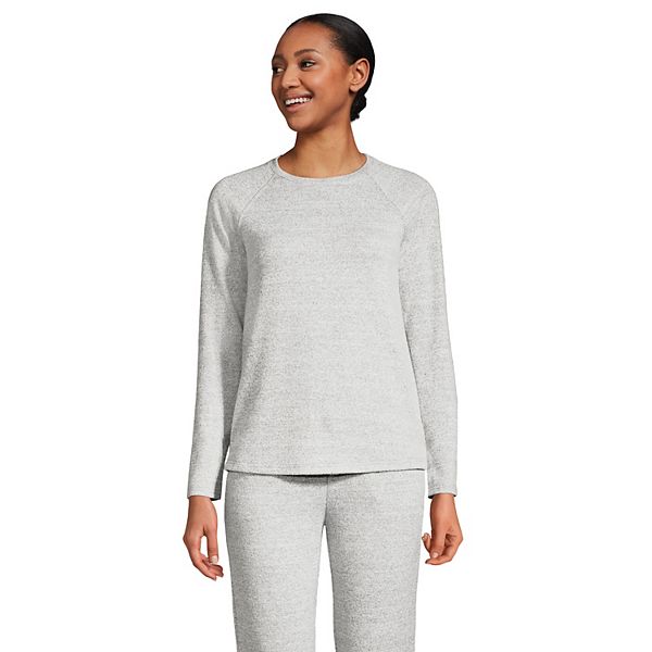 Lands' End Women's Cozy 2 Piece Pajama Set - Long Sleeve Top And